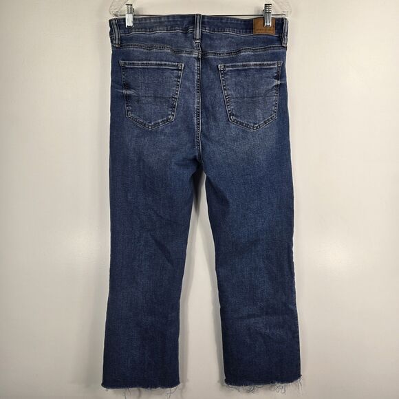 American Eagle Women's Size 10 High Rise Kick Boot Crop Jeans - Picture 7 of 12